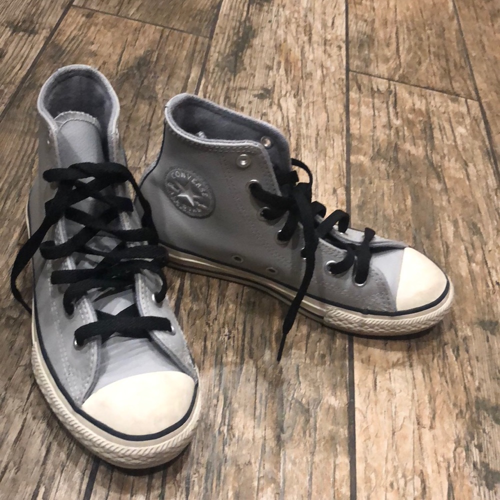 Gray leather converse( sold )
